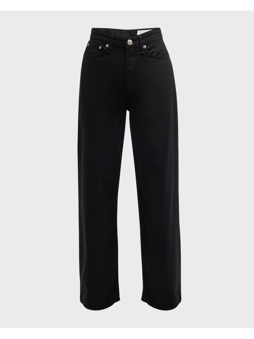rag & bone Black Mid-Rise Wide Leg Jeans